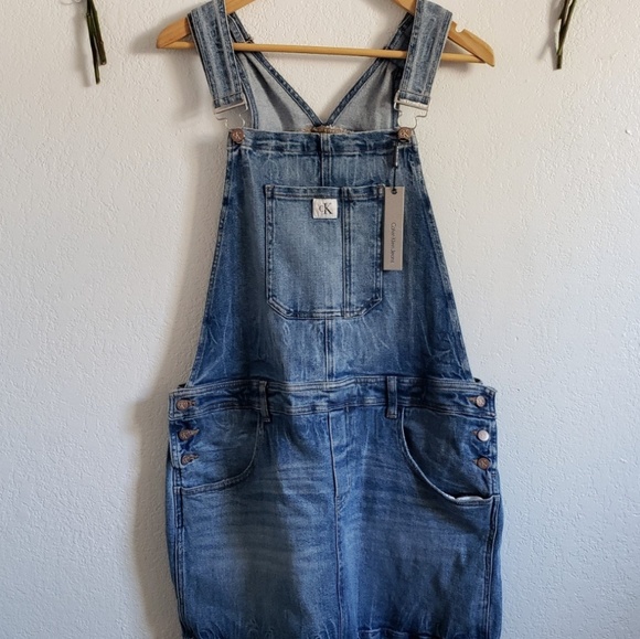 Calvin Klein Jeans Denim Overall Dress Pinafore - Picture 2 of 4